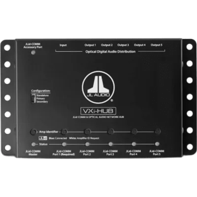 Concentrador de Red de Audio Óptico / Comunicaciones JLid / Para Amplificadores VXi / Entrada Óptica Digital SPDIF / 5 VDC / Dimensiones 165 x 98 x 26 mm (6.50 x 3.86 x 1.05 in) / Garantía 2 Años