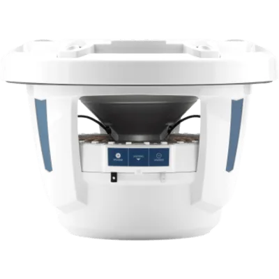 Subwoofer Náutico 10" (25.4 cm) / JL Audio M6 / LED Transflective / Rejilla Deportiva Blanca / 250 W RMS / 4 Ω / Uso Cerrado / Cono de Polipropileno Relleno de Mica / Montaje 150 mm (5.90 in) / Náutic
