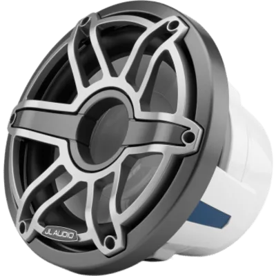 Subwoofer Náutico JL Audio M6 / 10" / Rejilla Deportiva de Titanio / 250 W RMS / Impedancia 4 Ω / Cono de Polipropileno Relleno de Mica / Montaje en Caja Sellada o con Puerto / Uso en Exteriores Náuti