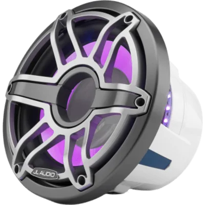 Subwoofer Náutico JL Audio M6 / 10" (25.4 cm) / 250 W RMS / 4 Ω / LED Transflective™ / Rejilla Deportiva de Titanio / Uso Cerrado / Conectores de Pala