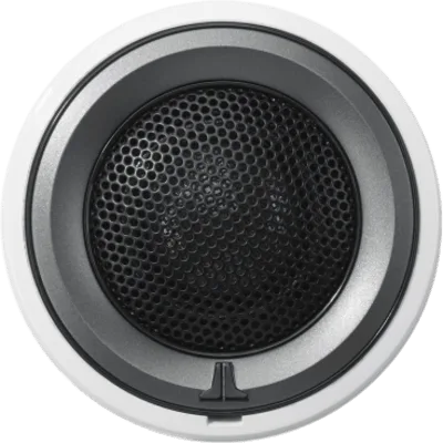 Tweeter de Componentes Náutico / 1" / Cúpula de Seda / Alta Potencia y Amplia Dispersión / Montaje Empotrado o Superficial / Resistente a Corrosión y UV / Incluye Soportes Blancos y Anillo Gris