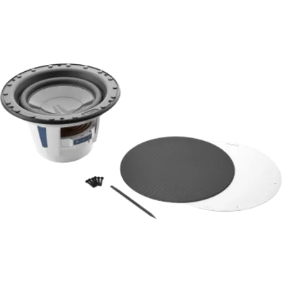 Subwoofer Náutico / 10" (254 mm) / Rejilla Luxe en Negro / Impedancia 4 Ω / Potencia RMS 250 W / Sensibilidad 86.4 dB SPL / Cono de Polipropileno Relleno de Mica Moldeado por Inyección / Deflector Inf