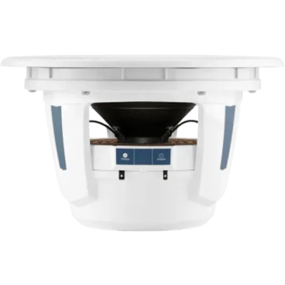 Subwoofer Náutico 10" / Rejilla Luxe Blanca / Deflector Infinito / 250 W RMS / 4 Ω / Cono de Polipropileno Relleno de Mica / Sensibilidad 86.4 dB / Conexiones de Pala