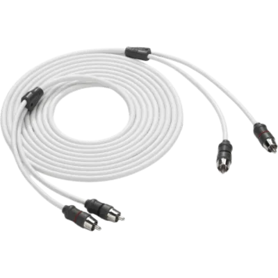 Cable de Interconexión de Audio Náutico / 2 Canales / Longitud 3.66 m (12 ft) / Conectores RCA Macho / Cobre OFC / Par Trenzado / Cubierta PVC / Uso Marino