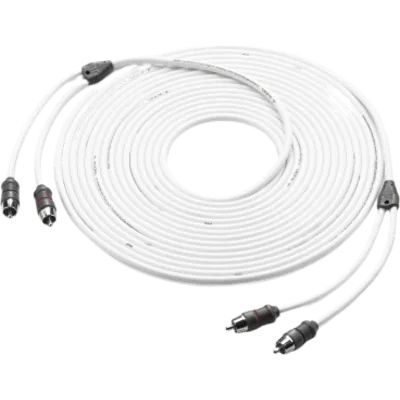 Cable de Interconexión de Audio Náutico JL Audio / 2 Canales / Longitud 7.62 m (25 ft) / Conectores 2 RCA Macho en Cada Extremo / Conductores OFC / Par Trenzado / Aislamiento de Polietileno / Cubierta