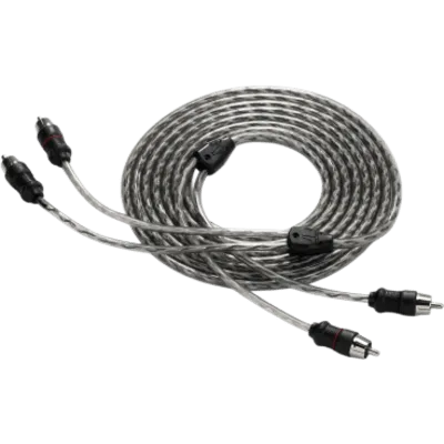 Cable de Interconexión de Audio Principal / 2 Canales / 9 pies (2.74 m) / Conductores de Par Trenzado / Cobre OFC Libre de Oxígeno / Dieléctrico de Polietileno / Cubierta PVC Flexible Translúcido / Co