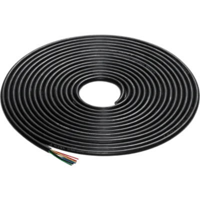 Cable Multifunción / 25 pies (7.62 m) / 6 Conductores / 2 × 16 AWG Altavoz / 4 × 20 AWG Iluminación LED / Cobre OFC Estañado / Cubierta PVC Negro Grado Marino / Audio e Iluminación RGB