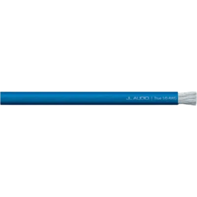 Cable de Alimentación y Tierra / 1/0 AWG Real / 50 pies (15.2 m) / Cobre OFC Estañado / 4,704 Hebras / Cubierta PVC Flexible / Azul Translúcido / Hasta 250 A / Uso Automotriz y Marino