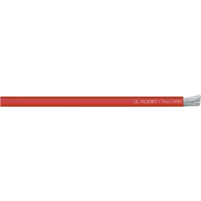 Cable de Alimentación para Amplificadores / 2 AWG Real / 50 pies (15.2 m) / Cobre Puro OFC 2,940 Filamentos / Conductores Estañados Resistentes a la Corrosión / Cubierta PVC Suave y Flexible / Rojo Tr
