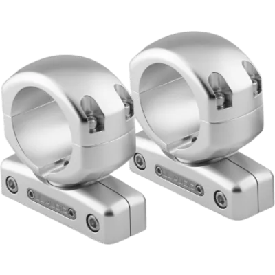 Soporte de Montaje para Altavoz de Torre / Abrazaderas Giratorias para Tubo / Diámetro Interior 2.25" (57.2 mm) / Altura 10.9 cm (4.29 in) / Ancho Total 12.2 cm (4.80 in) / Giro Total 334° / Giro Hora