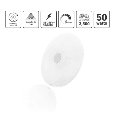 Lámpara de Techo LED / 40W / 3000 Lúmenes / 3 Temperaturas de Color 2700K-6500K / Ángulo 120° / IP20 Interior / Vida Útil 50,000 Horas