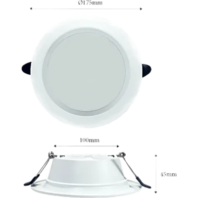 Downlight LED Empotrable / 18 W / 1400 lm / Temperatura Dual 4000K/6500K / Ángulo 100° / IP20