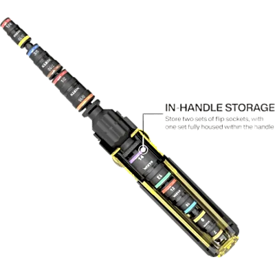 Desarmador de Impacto / 14 en 1 / Magneto de Tierras Raras / Almacenamiento Dual / Asistente de Torque / Dados 7-14 mm