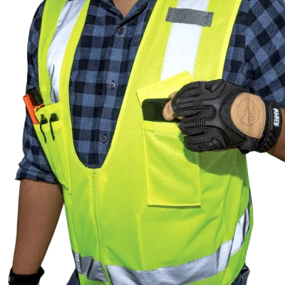 Chaleco de seguridad reflectante / Talla XL / ANSI/ISEA 107-2015 Tipo R Clase 2 / Pecho 44''-50'' (111,8-127 cm) / Amarillo alta visibilidad