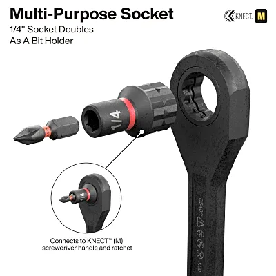 Juego de Dados de Impacto / Paso a Través / 39 Piezas / SAE y Métrico / Sistema KNECT / Adaptador 3/8"