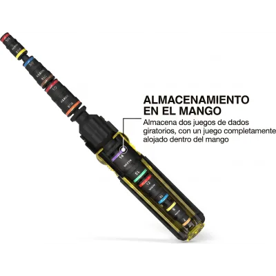 Juego de Dados de Impacto / Paso a Través / 39 Piezas / SAE y Métrico / Sistema KNECT / Adaptador 3/8"