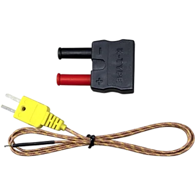 Termopar tipo K de alta temperatura rango 32 °F a 896 °F (0 °C a 480 °C) / Longitud 40 pulgadas (101.6 cm) / Adaptador tipo banana / Compatible con multímetros / HVAC .