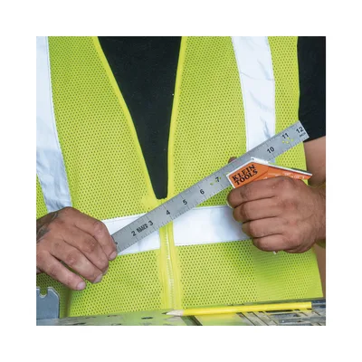 Escuadra Especial / 12 Pulgadas / Bordes 45° y 90° / Regla Magnética / Ranura en V para Tubo Conduit / Plantilla 3 Pasos
