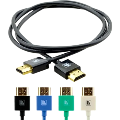 Cable HDMI Ultra Delgado Alta Velocidad con Ethernet | 4K@60Hz (4:4:4) | 18Gbps | Conector HDMI Delgado 16 mm (0.63 in) | Radio de Curvatura 36 mm (1.42 in) | Triple Blindaje | Conectores Chapados en