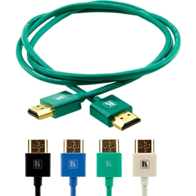 Cable HDMI Ultra Delgado Alta Velocidad con Ethernet | 4K@60Hz (4:2:0) | 18Gbps | Conector HDMI Delgado 16 mm (0.63 in) | Radio de Curvatura 36 mm (1.42 in) | Triple Blindaje | Conectores Chapados en