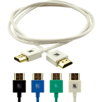 Cable HDMI Ultra Delgado Alta Velocidad con Ethernet | 4K@60Hz (4:2:0) | 18Gbps | Conector HDMI Delgado 16 mm (0.63 in) | Radio de Curvatura 36 mm (1.42 in) | Triple Blindaje | Conectores Chapados en