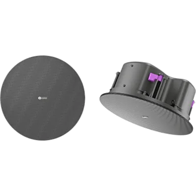 Altavoz de Techo Pasivo 2 Vías | 6.5" (165 mm) Coaxial | 8Ω y 70V/100V | 30W Continuo | 90dB Sensibilidad | 105dB SPL Continuo | 107dB Pico | Plenum Rated UL2043 y UL1480A | Perfil Bajo Caja Cerrada |