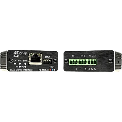 Codificador Dante 2 Canales | 2 Salidas Mono Balanceadas | PoE | Conversión ADC 32 bits | Frecuencia de Muestreo 96 kHz | AES67 | Control RS-232 | PicoTOOLS