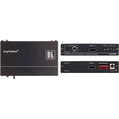 Embebedor | Desembebedor de Audio HDMI 4K@60Hz (4:2:0) | 8.91Gbps | ARC | S/PDIF | Kramer Equalization & re-Klocking | DIP-Switch