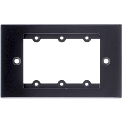 Frame para Wall Plate / 1 Gang / Metal / Montaje al Ras / 3 Inserciones USA / Negro