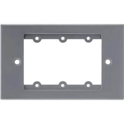 Frame para Wall Plate Inserción | 1 Gang | Metal | Version USA | Incluye Inserciones y Tornillos | Gris