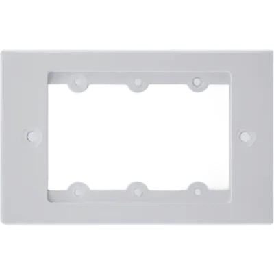 Frame para Wall Plate / 1 Gang / Metal / Montaje al Ras / 3 Inserciones USA / Blanco