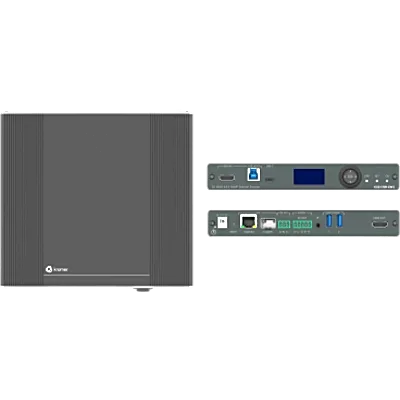 Switcher Encoder AVoIP 2x1 4K60 4:4:4 | Con Dante | Streaming por Ethernet Cobre y Óptico | Unicast y Multicast | Soporte USB, IR, RS-232 y CEC