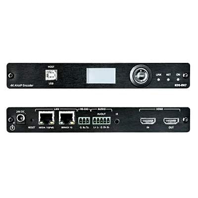 Codificador AVoIP / Entrada HDMI / 4K60 4:2:0 HDR10 / Red 1G / KVM / 999 Canales / Baja Latencia 33ms / PoE / IR RS-232 CEC / Videowall 16x16 / 802.1x TLS