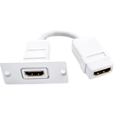 Wall Plate Inserción HDMI / Espacio Simple / Conexiones Frontal y Trasera / Diseño Pasivo / 5.05 x 5.80 x 2.34 cm