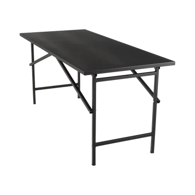 Mesa de Trabajo Plegable / Capacidad 250 kg / 130 x 80 x 92 cm / Estructura Metálica / Color Negro