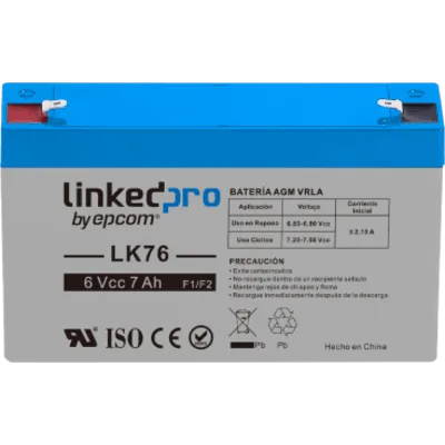 Batería de respaldo 6 V | 7 Ah | AGM | Especial para Seguridad Electrónica | UPS | Sistemas de Emergencia | Vida útil 5 años | Terminales F1 + Adaptador F2