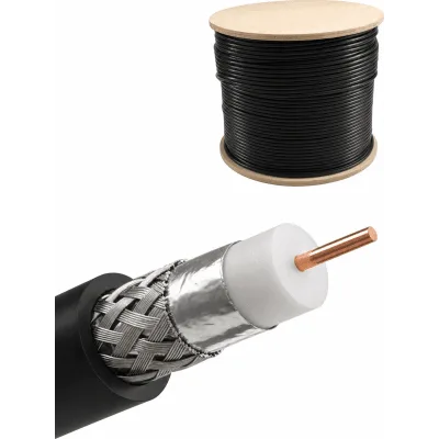 Cable Coaxial RG-8 / 305 m (1000 ft) / 50 Ohms / Conductor CCS / Malla CCS / Resistente UV