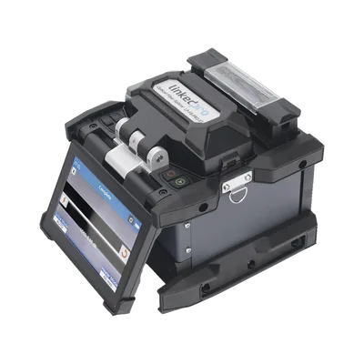 Fusionadora de Fibra Óptica / Alineación por Núcleo / 6 Motores / 5 s por Empalme / 360 Empalmes por Carga / GPS con SIM / 4G y Nube / Pantalla Táctil 5"