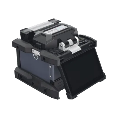 Fusionadora de Fibra Óptica / Alineación por Núcleo / 6 Motores / 5 s por Empalme / 360 Empalmes por Carga / GPS con SIM / 4G y Nube / Pantalla Táctil 5"