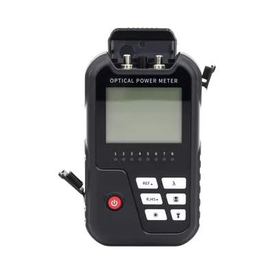Medidor de Potencia Óptica / Rango -50dBm a 26dBm / Detector InGaAs 800-1700nm / VFL 2mW 650nm / Probador RJ45 hasta 300m / 120h Operación Continua