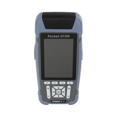 Mini OTDR para Fibra Óptica / Monomodo 1310nm y 1550nm / Rango Dinámico 24dB/22dB / VFL 10mW / OPM Integrado / Mapeo RJ45 / Alcance 128 km / Pantalla 3.5" / 12 Horas de Medición Continua