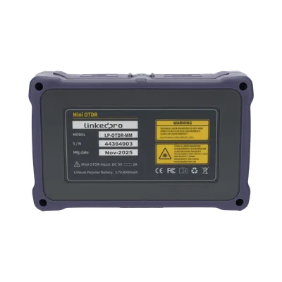 OTDR Touch / Fibra Óptica Multimodo / 850nm y 1300nm / Rango Dinámico 22/24 dB / Zona Muerta 1.5 m (4.9 ft) / VFL 10mW / OPM / Mapeo RJ45 / Batería 5000 mAh