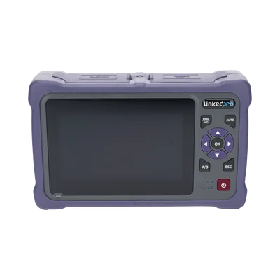 OTDR Touch / Fibra Óptica Multimodo / 850nm y 1300nm / Rango Dinámico 22/24 dB / Zona Muerta 1.5 m (4.9 ft) / VFL 10mW / OPM / Mapeo RJ45 / Batería 5000 mAh