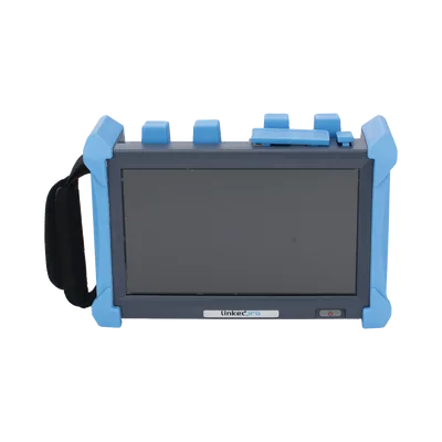 OTDR Portátil / Fibra Monomodo 1310/1550/1625 nm / Rango Dinámico 50 dB / Zona Muerta 0.8 m (2.62 ft) / Pantalla Táctil 8 Pulgadas / Hasta 420 km / VFL 5 mW