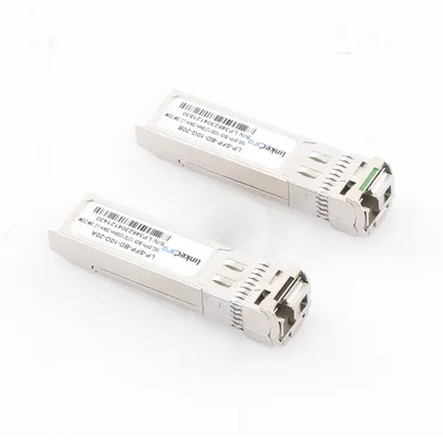 Transceptor Óptico SFP+ Bidireccional / 10 Gbps / Monomodo 1270/1330 nm / Alcance 20 km (65,616 ft) / LC/UPC Simplex / DDM / Hot-Pluggable / 2 Piezas