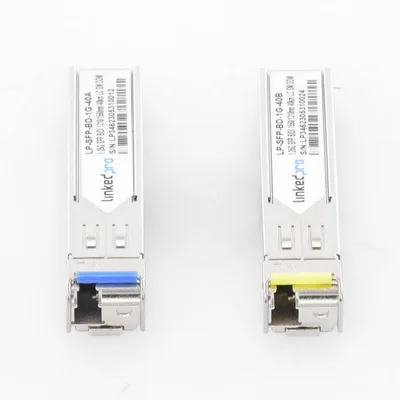 Transceptor Óptico SFP Bidireccional / 1.25 Gbps / Monomodo 1310/1550 nm / Alcance 40 km (131233.6 ft) / LC/UPC Simplex / DDM / Hot-Pluggable / 2 Piezas