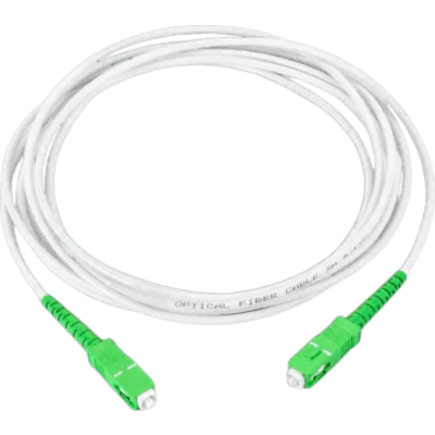 Jumper de Fibra Óptica Monomodo SC/APC-SC/APC Simplex, Color Blanco 5 Metros