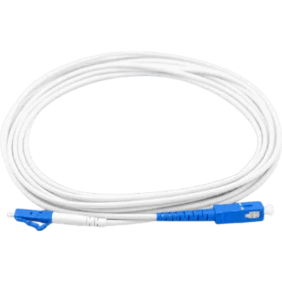 Jumper de Fibra Óptica Monomodo SC/APC-LC/UPC Simplex, Color Blanco 5 Metros