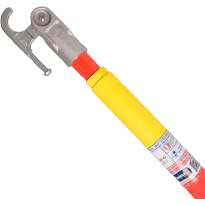 Pertiga Telescópica Aislante / 3 m (9.8 ft) / Tubo Triangular / Bloqueo Positivo / Gancho de Acero Inoxidable / Visibilidad Fluorescente