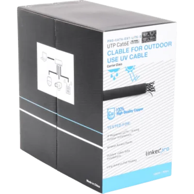 Cable UTP Cat6 / 24 AWG / 305 m (1000 ft) / Intemperie / PoE Extendido / 100% Cobre